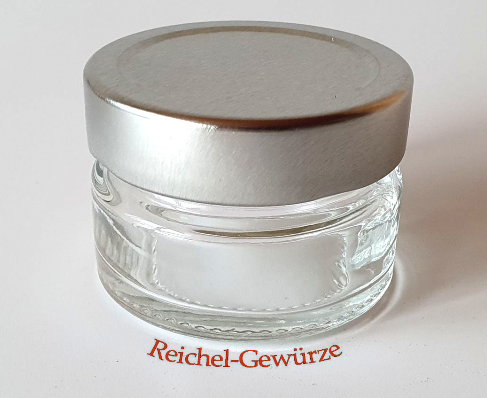 Rundglas 70ml, mit Deckel SILBER